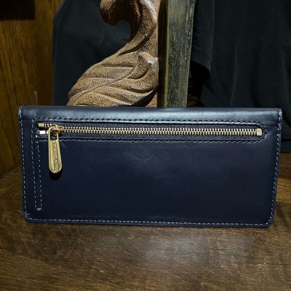 MICHAEL KORS Navy Leather Natalie Flat Wallet Mk - Picture 2 of 5